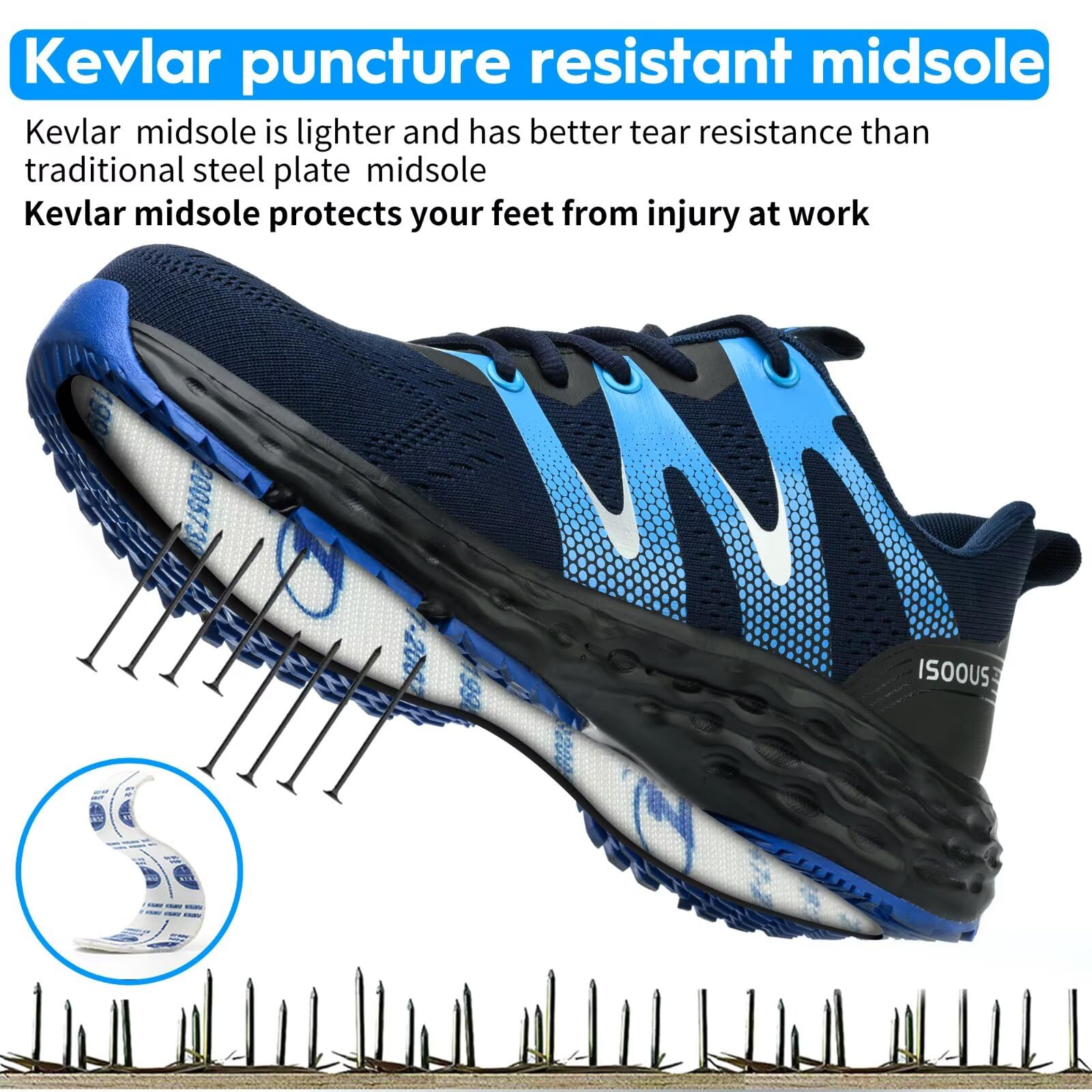 Scarpe Antinfortunistiche Uomo Donna Leggere Scarpe da Lavoro Comode Scarpe Sicurezza con Punta in Acciaio Traspiranti