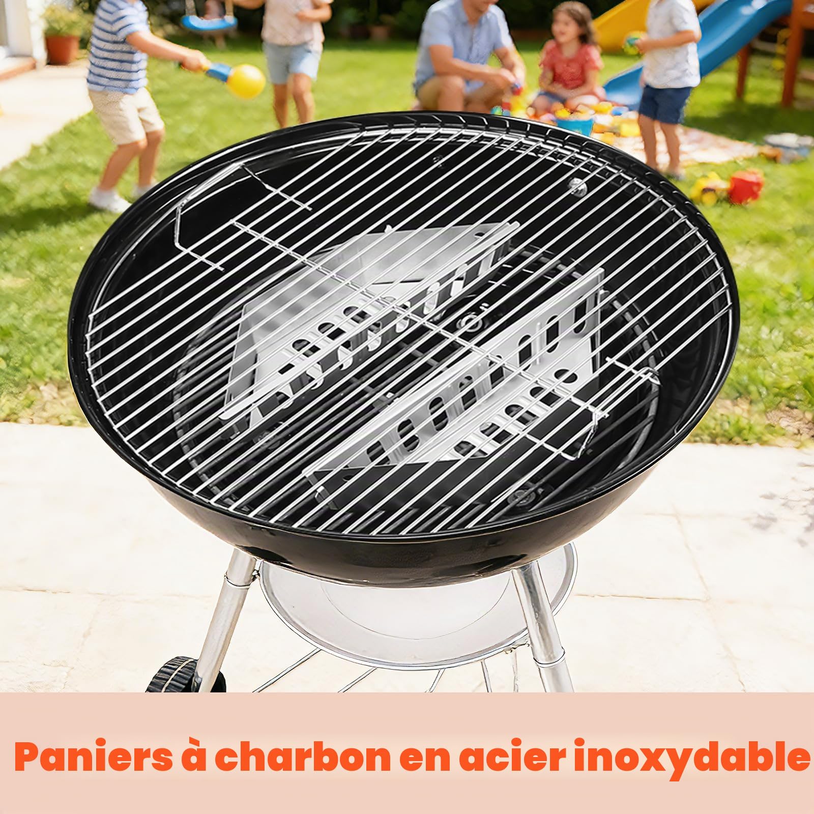 Lot de 2 paniers à charbon pour barbecue Weber - Pour bouilloire de 47/57/67 cm, série One-Touch et Master-Touch, convient également à d'autres barbecues à charbon