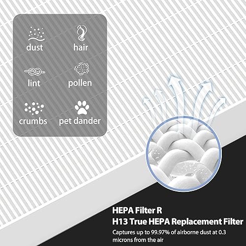 Miniatura 4 de Filtro purificador de aire de repuesto para Honeywell, filtro R HEPA filtro y filtro A de carbono pre-filtro de repuesto para purificador de aire