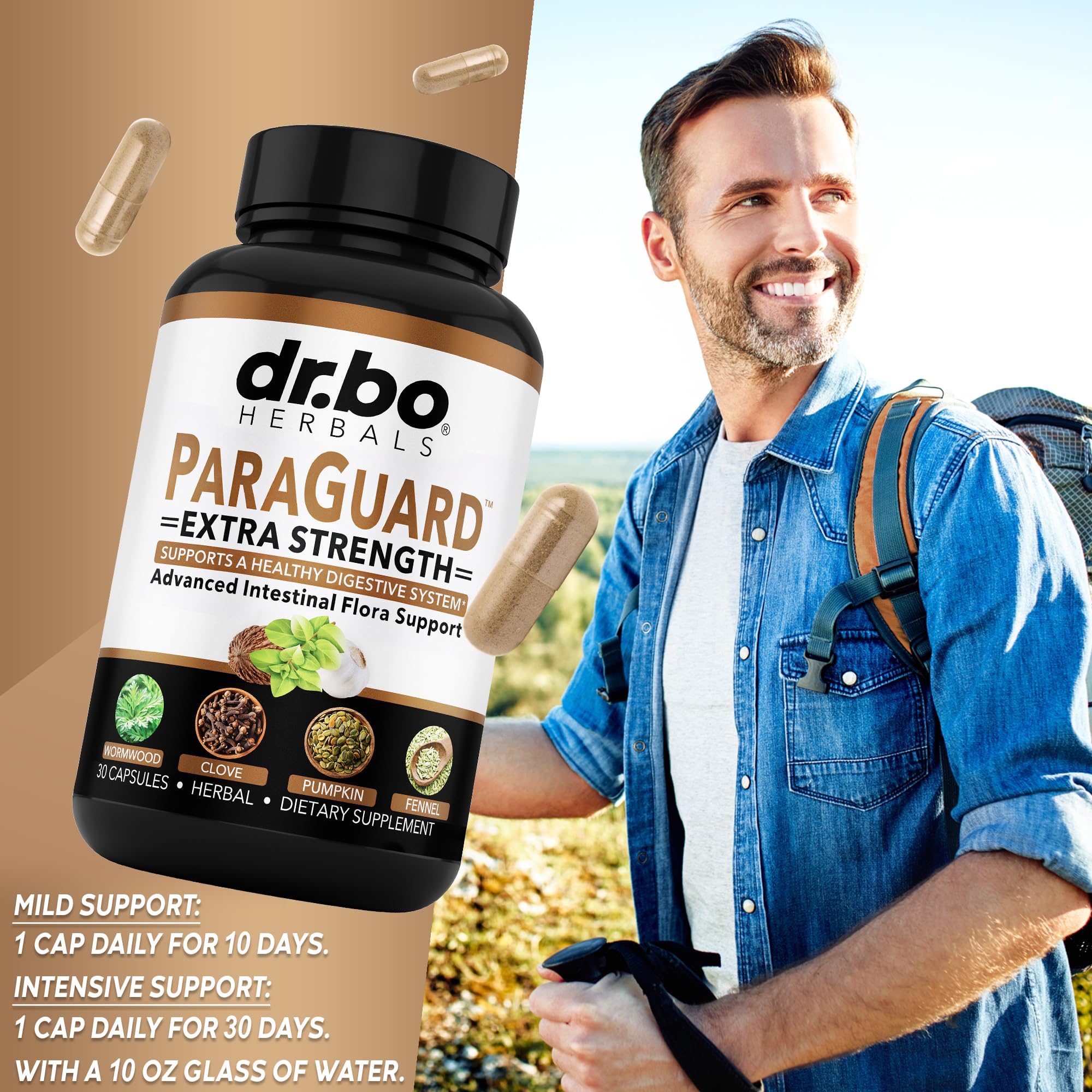 ParaGuard Cleanse Detox Pills - Extra Strength Intestinal Guard Formula Supplement, Black Walnut Wormwood Clove & Oregano - Adults Natural Herbal Intestine Body Gut Cleanser Complete Kit 30 Capsules — Amazon image 7