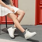 Women's Deck Boots, Waterproof Rain Boots Rubber Boots Chelsea Ankle Booties with Anti-Slip Sole Fishing Boots for Outdoor Work Garden Camping