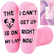 Funny Dog Cat Lover Gifts for Women Fluffy Socks, Cosy Fuzzy Socks | Funny Gifts for Women, Soft, Warm, Non-Slip, Elastic Cuff, Novelty Socks, Christmas, Mother'S Day, Valentine's Day, Birthday