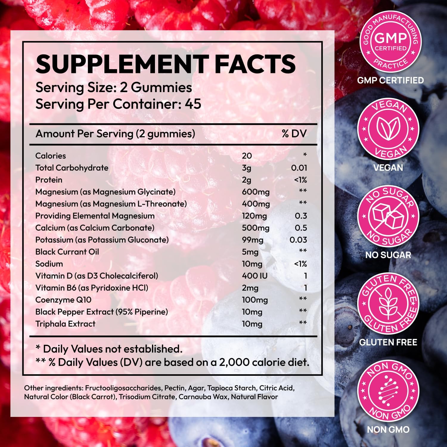 Magnesium Glycinate Gummies 1000mg – x2 High Absorption Magnesium Gummies for Women, Men & Kids – Sugar Free Vegan Supplement with CoQ10, Vitamin D3 & B6 – Daily Balance, Calm Energy & Muscle Function