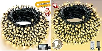 Voice Control 88ft 240LED Smart Christmas Lights & Connectable String Lights Outdoor/Indoor Plug in with Remote, 12Modes, 7Voice Commands & Timers for Xmas Tree Decor Warm White