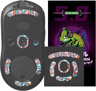 HOTLINEGAMES 5.0 Colorful Mouse Feet Skates Compatible with Gaming Mouse Glide Feet Replacement, Ultra Transparent PTFE, Smooth and Control (for G Pro Wireless, F01 - Battel Fire)