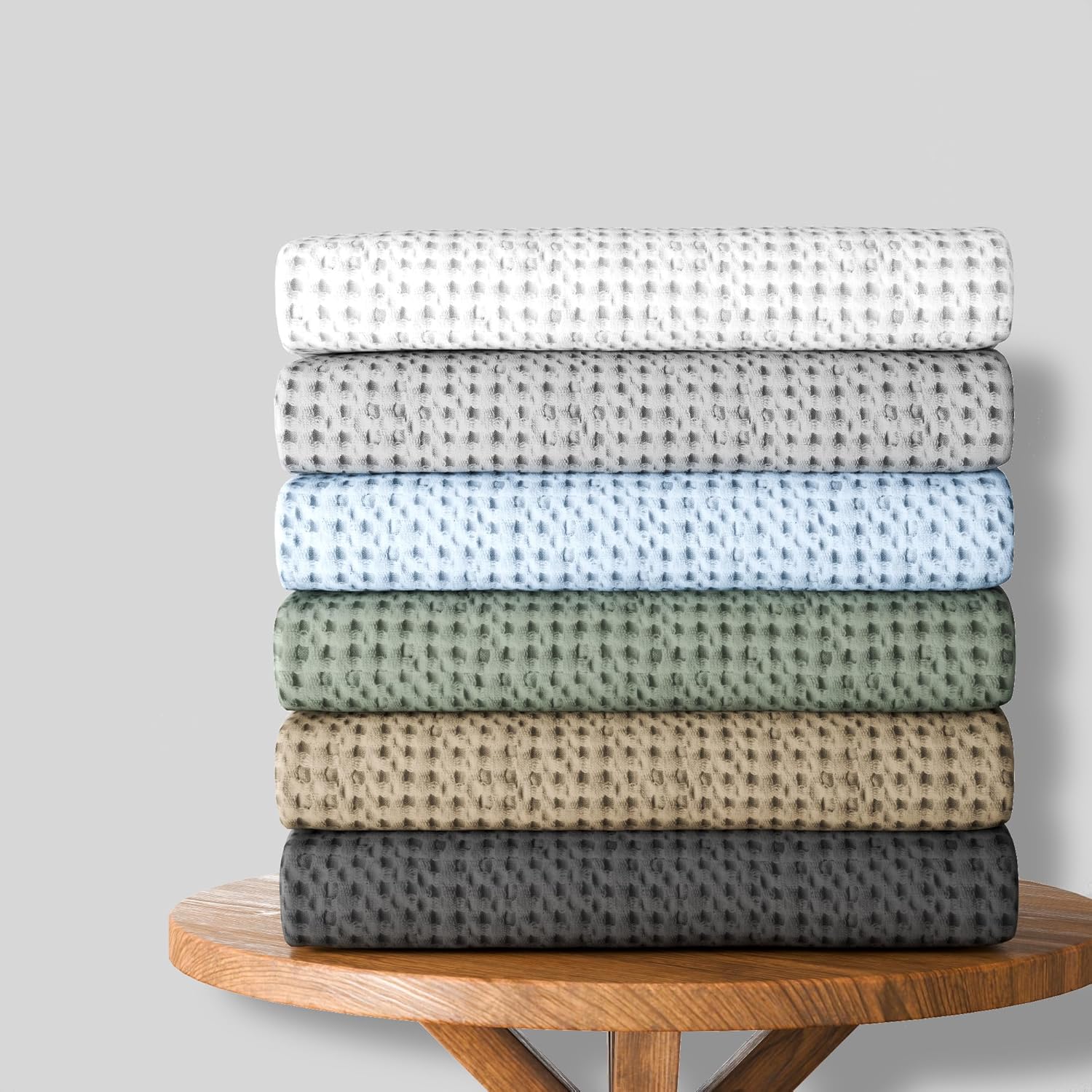 SUPREME ELEGANCE White 100% Cotton Waffle Weave Blanket King Bed 90 x 180 Inch Soft Breathable, Warm and Cozy Throw Blanket Anti-Odor All Season Home Decor Luxury Bedding - Image 4