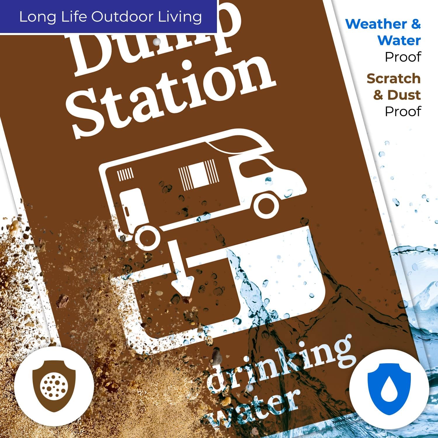 Dump Station Not Drinking Water with Symbol Sign, 18x24 Inches, Rust Free .063 Aluminum, Fade Resistant, Made in USA