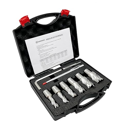 Miniatura 5 de Juego de cortadores anulares 9 piezas 34 pulgadas Weldon Shank 1 profundidad de corte 12-1-116 Diámetro de corte Dos puntas planas HSS M2 Slugger