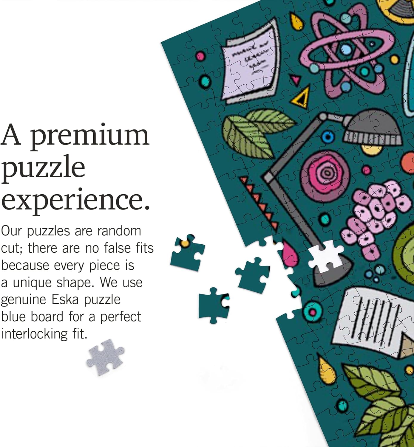 Science Icons, Collage (1000 Piece Puzzle, Challenging Jigsaw Puzzle for Adults, Made in USA)