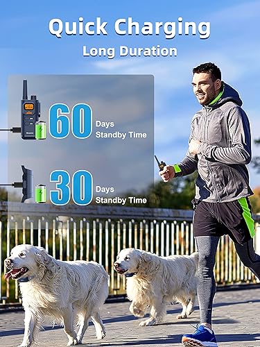Miniatura 5 de Bousnic Collar de entrenamiento para perros con control remoto, collares de choque impermeables de 4000 pies, 2 perros para perros grandes, medianos