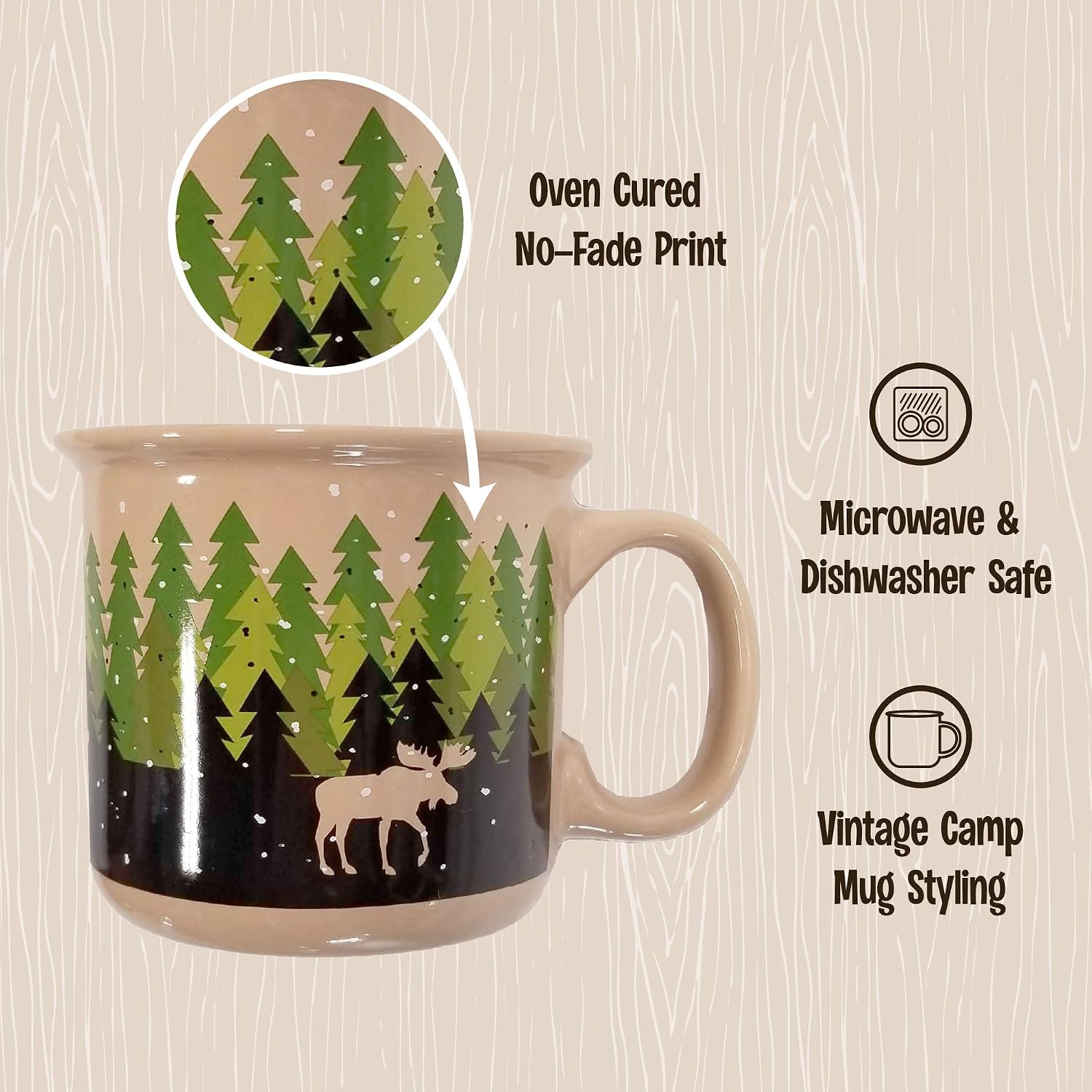 Lazy One Novelty Mugs, Funny Gift Mug for Family, Friends, or Coworkers in your Office, Camping, Wilderness, Moose (Forest)