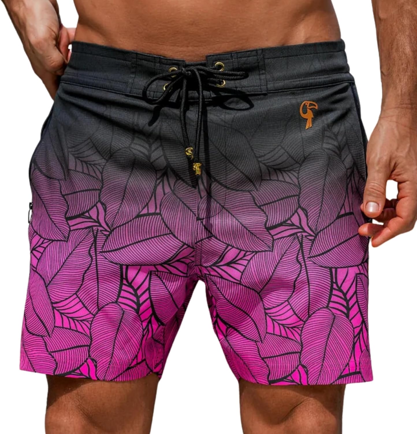 Tucann Men's Trunks 5" Compression Liner Quick Dry Zipper Pocket Chlorine Resistan 4 Way Stretch Swim Shorts for Men