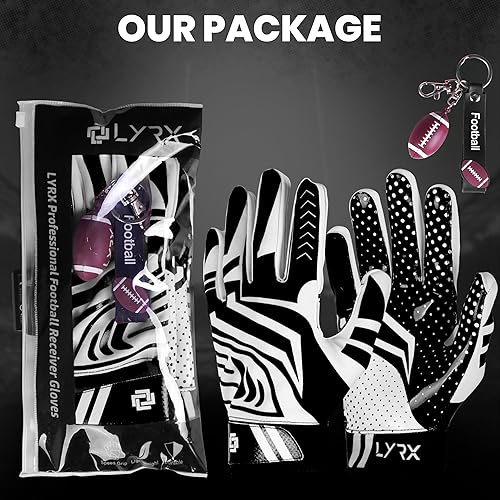 Miniatura 8 de Guantes profesionales receptores de fútbol con palma de silicona óptima, control de agarre antideslizante, ultra adherente, guantes deportivos