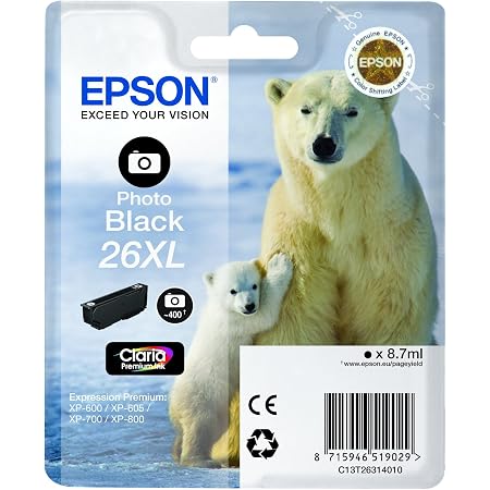 Epson Premium 26XL - Cartucho de Tinta, Negro, Ya Disponible en Amazon Dash  Replenishment : Amazon.es: Informática