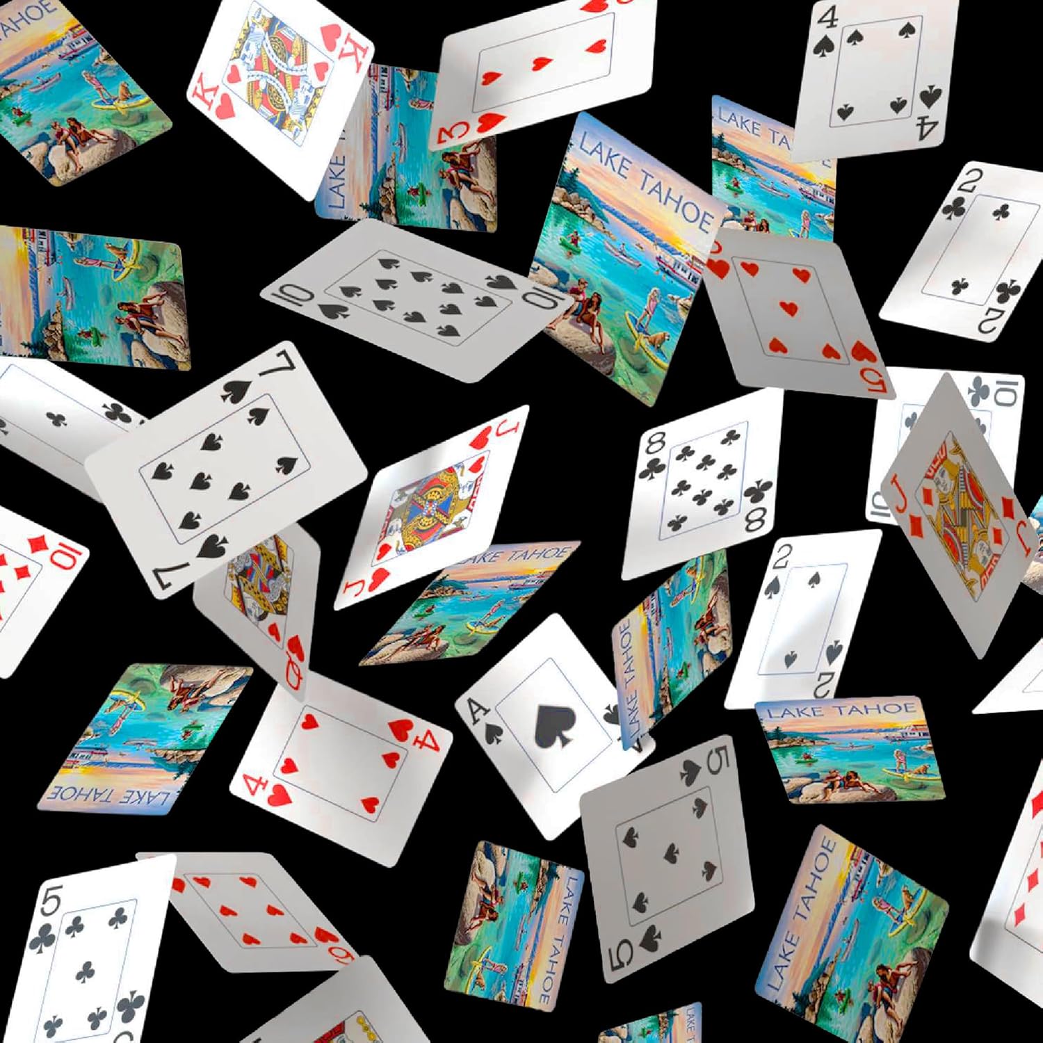 Boardwalk Puzzles Premium Featherlight Unique Playing Cards, Fun Themed Deck for Home and Travel | Lake Tahoe