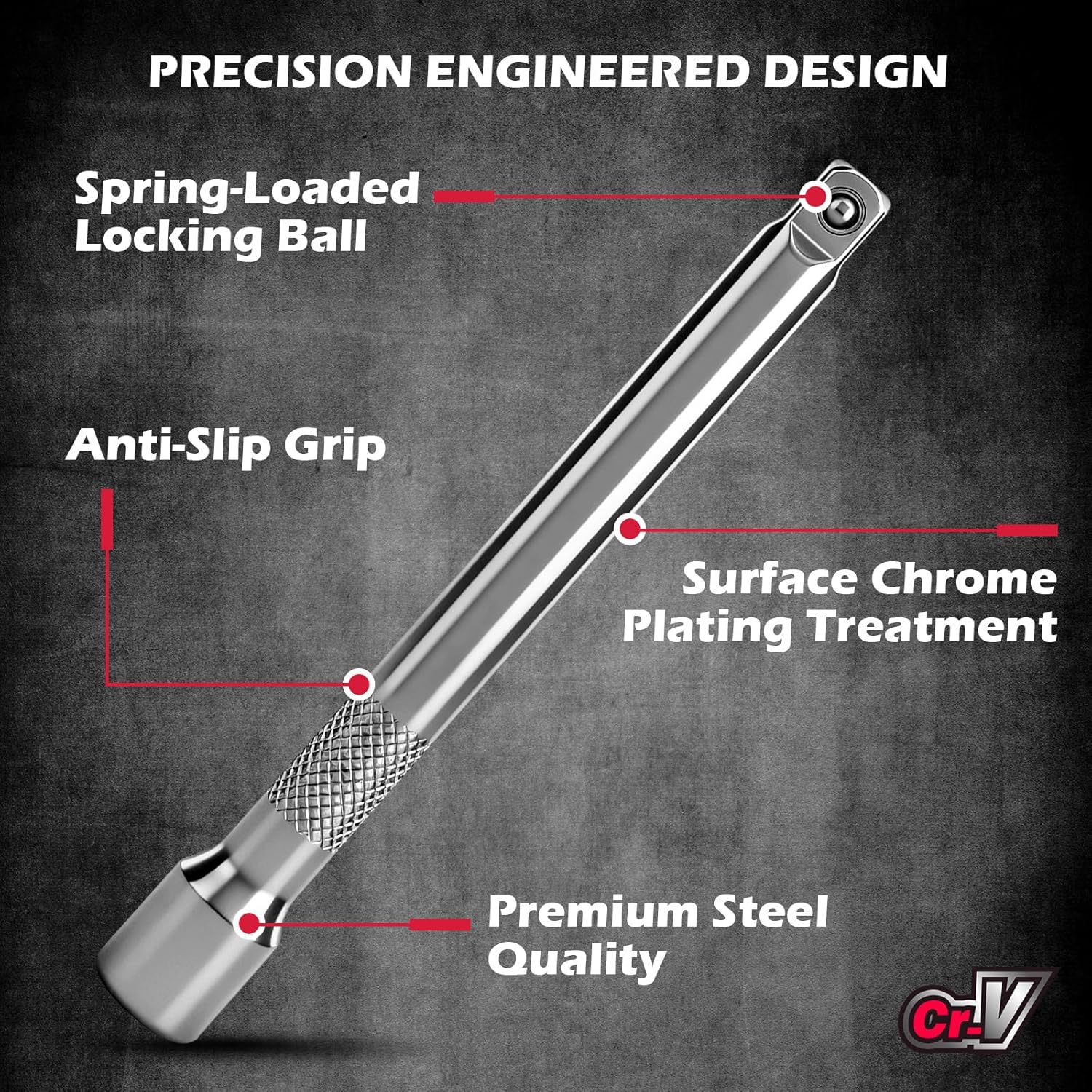 SEDY 9-Piece Socket Extension Bar Set, 1/4" & 3/8" Drive Ratchet Extensions 2", 3", 4", 6", 8" & 10" with Universal Joints, CR-V Steel for Tight Spaces