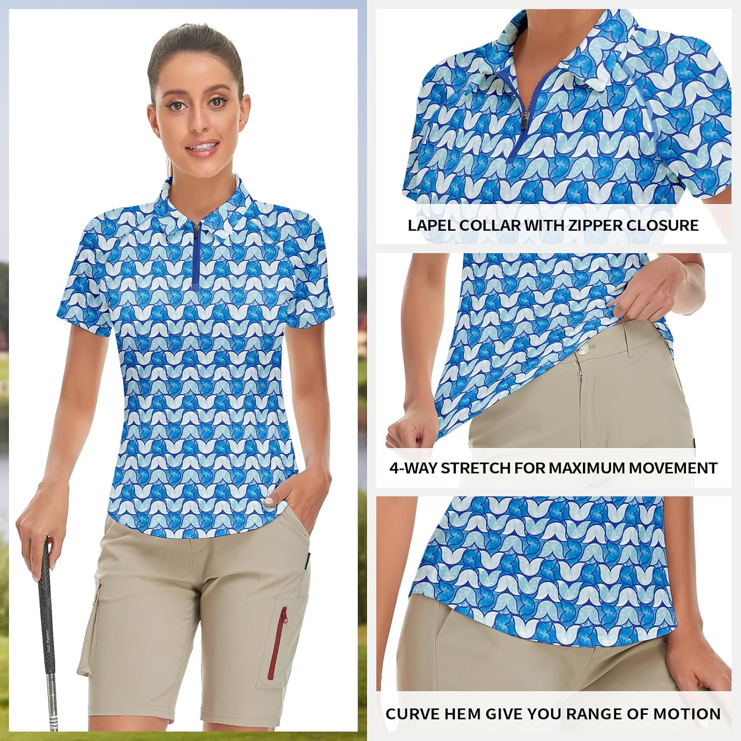 Soneven Women's Short Sleeve Golf Shirt Moisture Wicking Athletic Golf Polo Shirts Tennis Shirts Dry Fit