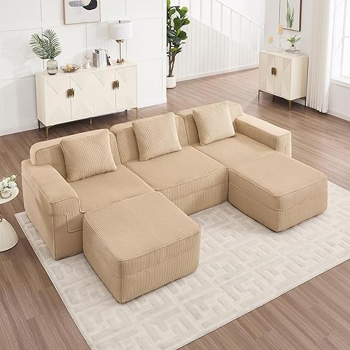 Vista 10 de Modular 2 Seat L Shape Sectional Boneless Sofa, Cloud Sectional Couch with Deep Seat, Modern Modular 2-Seat Sofa Couch with Throw Pillows and 1