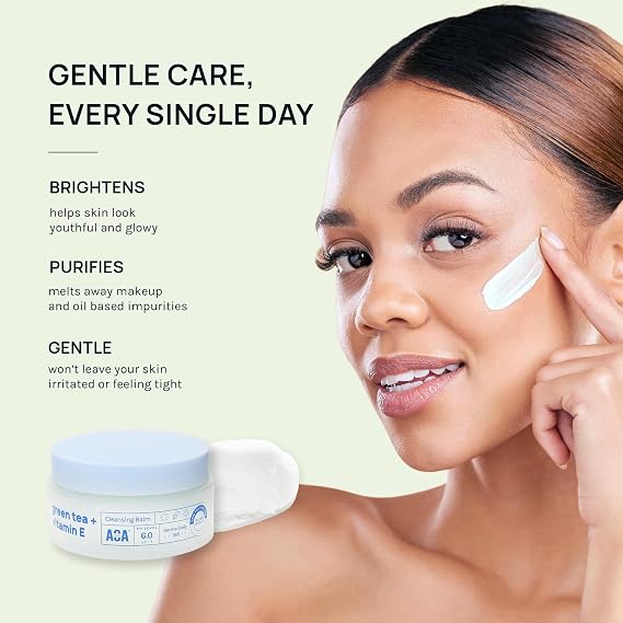AOA STUDIO Green Tea & Vitamin E Cleansing Balm, K-Beauty, 3.38 Fl Oz