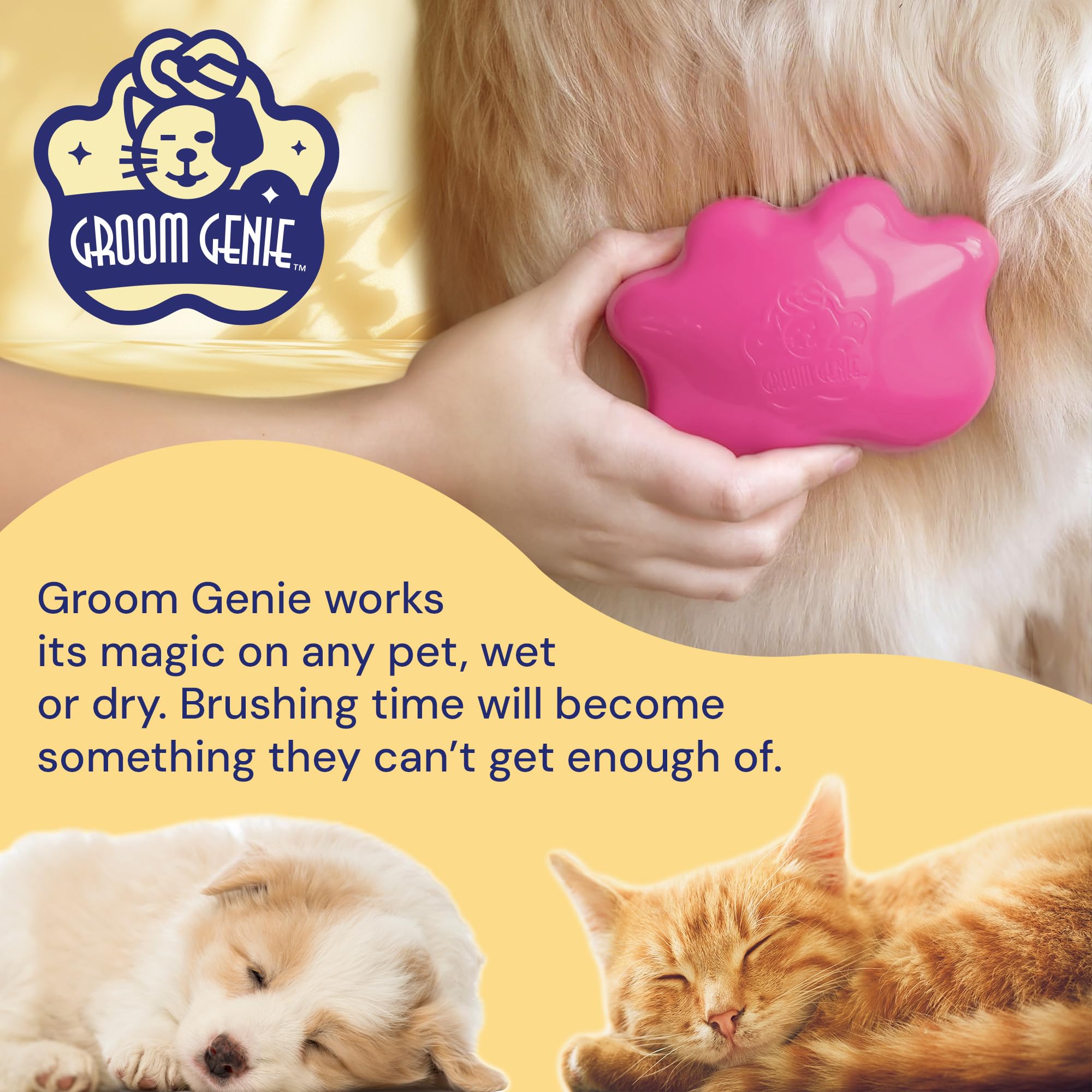 Cepillo de masaje grande de 5 pulgadas para perros y mascotas, herramienta de aseo para gatos, perros, pelo largo o corto, rosa frambuesa