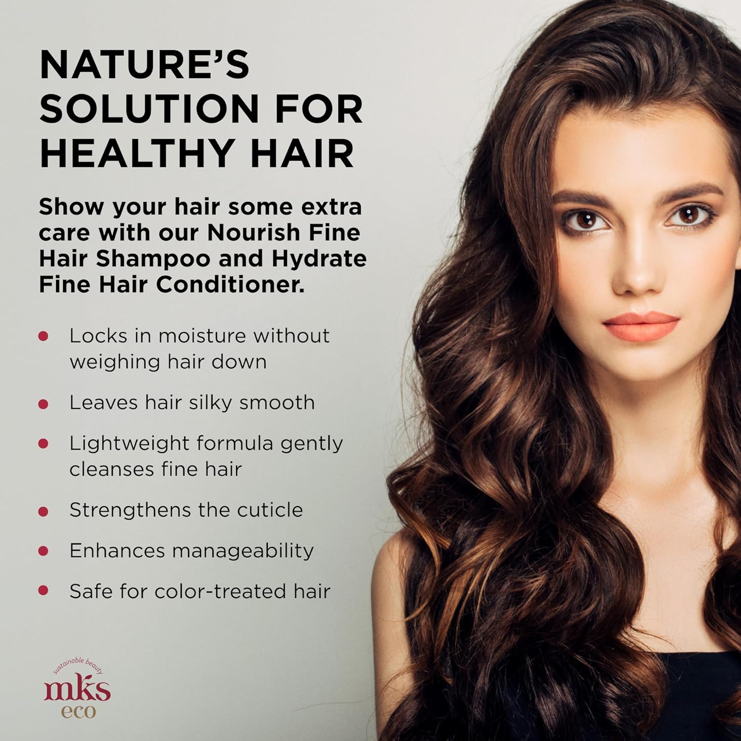 MKS eco Nourish Shampoo for Fine Hair, Light Breeze (25 fl oz) + MKS eco Hydrate Conditioner for Fine Hair, Light Breeze (25 fl oz) - Moroccan Argan Oil, Hemp Seed Oil - Vegan, Cruelty Free