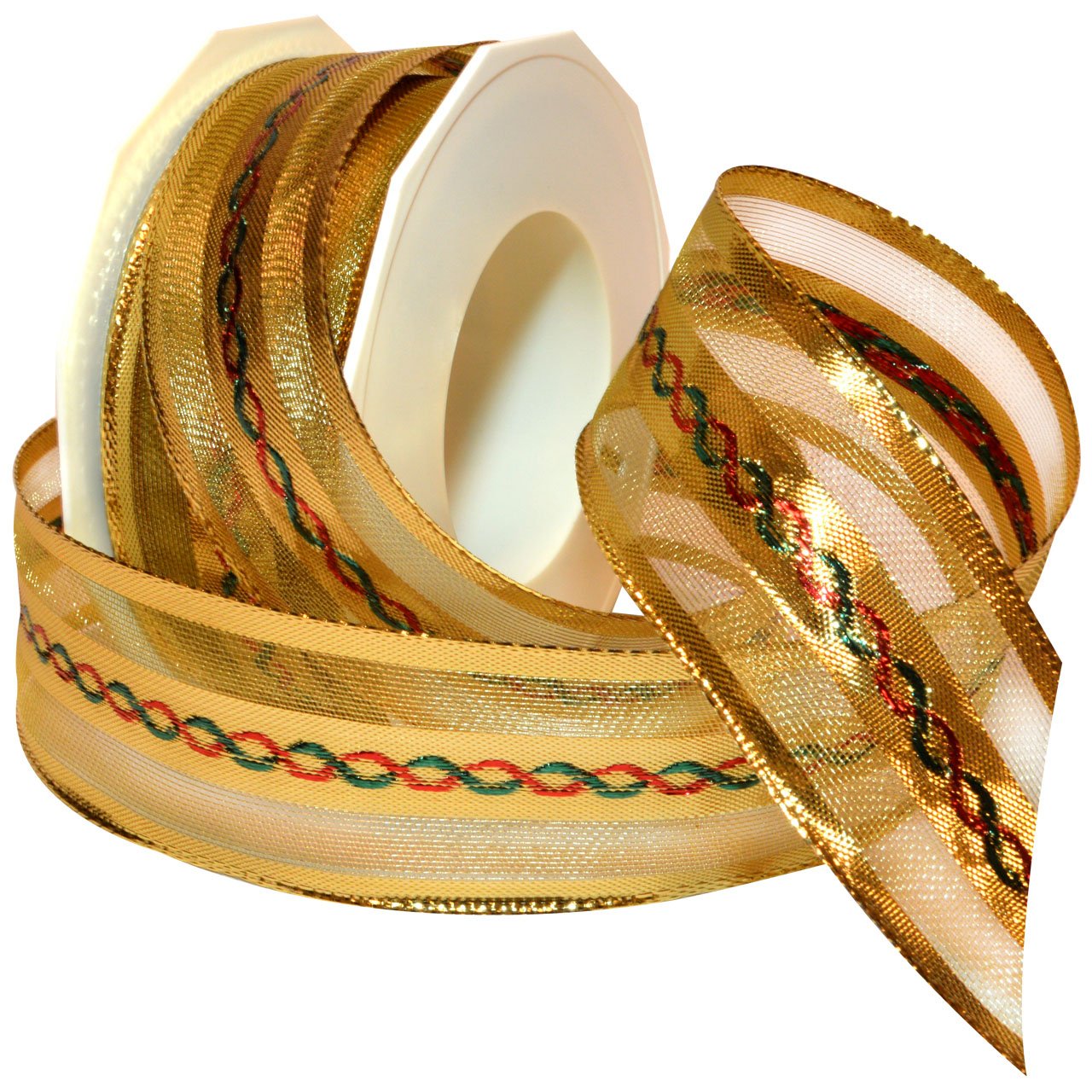 Ruban sheer or helix avec fil métallique pour décoration mariage et loisirs créatifs