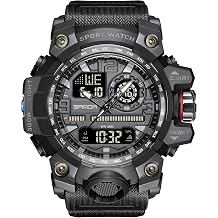 KXAITO Men's Watches Sports Outdoor Waterproof Military Watch Date Multi Function Tactics LED Face Alarm Stopwatch for Men 3133