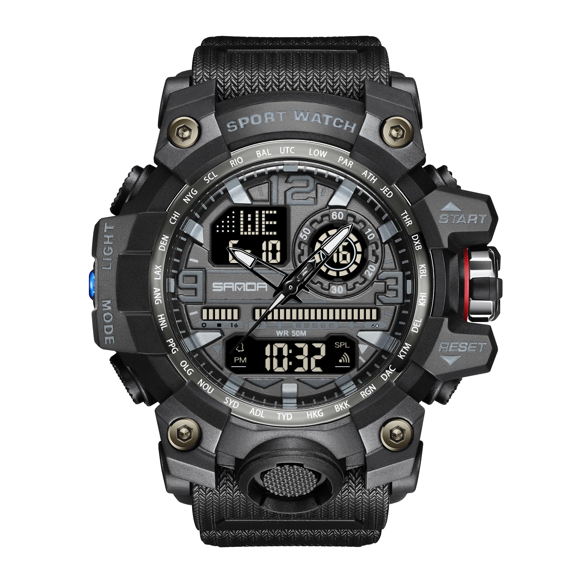 KXAITO Orologi da uomo Sport Outdoor Impermeabile Militare Orologio Data Multi Funzione Tattiche LED Face Alarm Cronometro per gli Uomini 3133