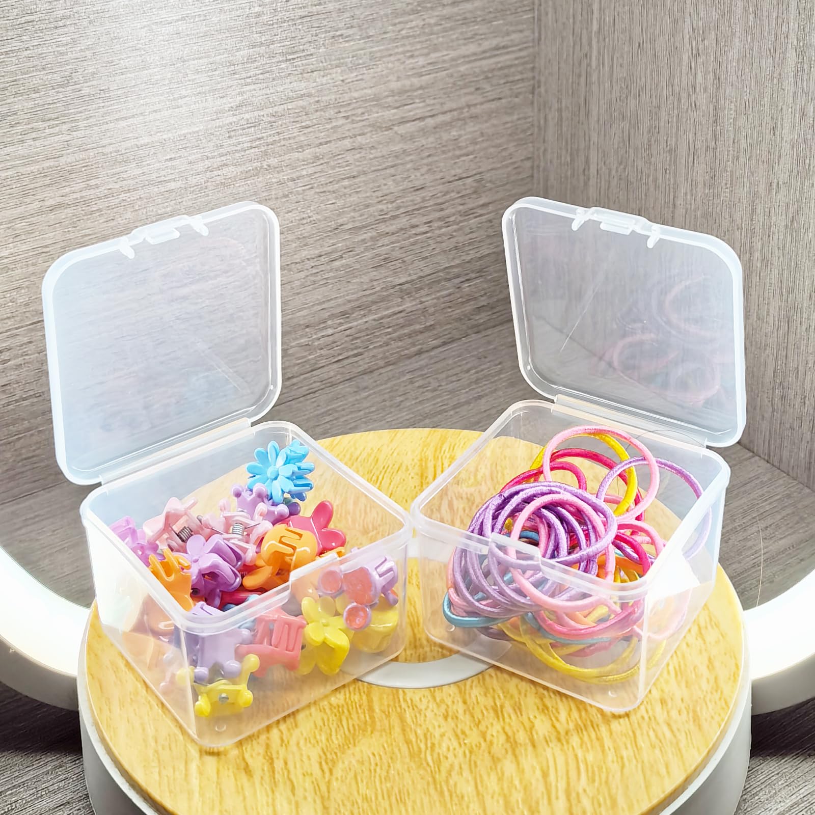 LJY 60 Pack Plastic Storage Boxes with Lids 5.5 x 5.5 x 3.5 cm, Square Small Containers for Diamond Art Accessories Beads - Image 4