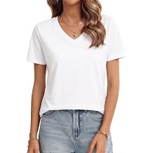 QUALFORT Womens Short Sleeve T Shirt Lightweight Tops Fit Casual Tee | Cotton Blend, Cool and Dry Basic Casual Summer Clothes, Gym Workout Fashion 2026 Outfit