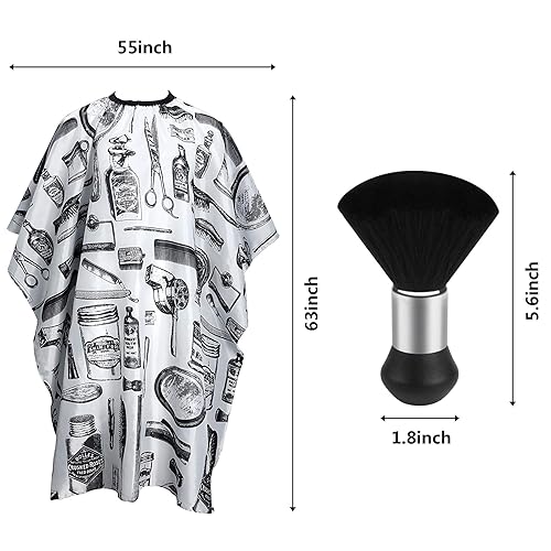 Miniatura 15 de FEBSNOW Capa de peluquero impermeable profesional para corte de cabello, cepillo para corte de pelo, verde militar, kit de peluquería para barba