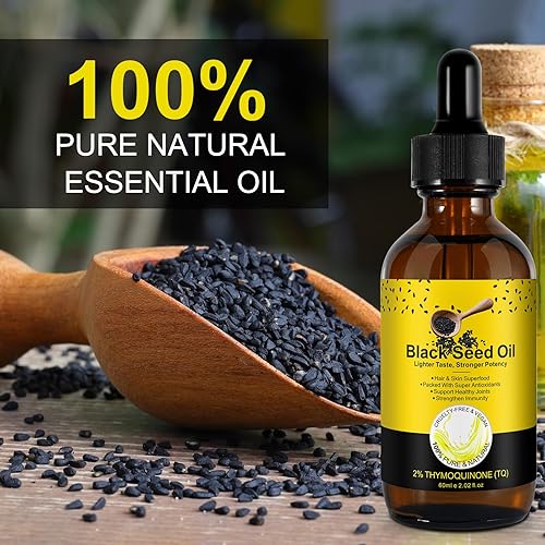 Miniatura 3 de Aceite de Semilla Negra  Aceite de Semilla Negra 100% puro sin refinar, orgánico natural prensado en frío con 2% TQ y una armonía dinámica de Omegas