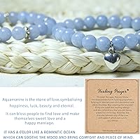 Vista 17 de 2Pcs Healing Crystal Bracelets for Women Handmade Beaded Bracelet Healing Prayers Crystal 8mm Natural Stone Beads Bracelet Stress Relief Get Well