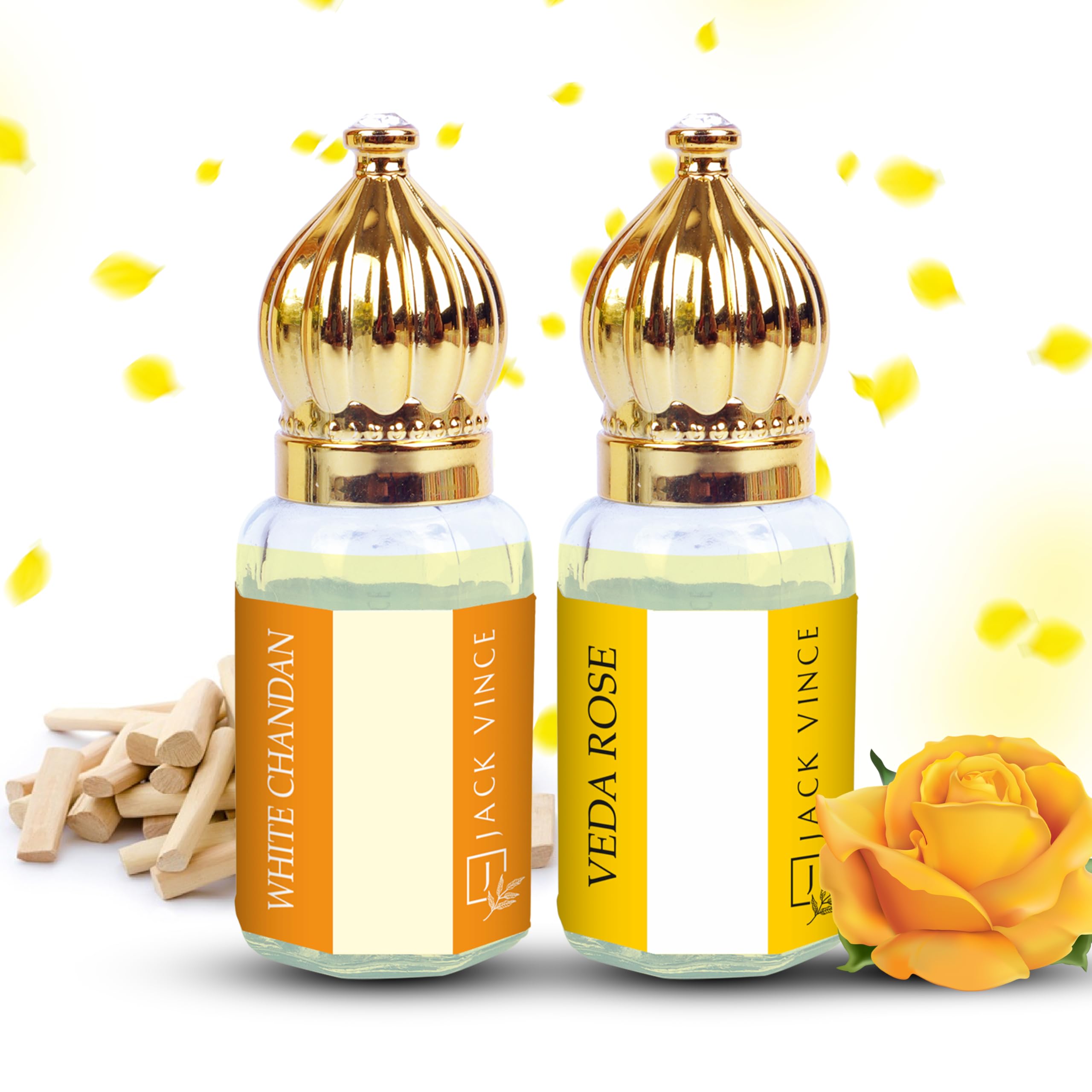 White Chandan & Veda Rose Attar Combo | Alcohol-Free Fragrance for Men & Women | Best for Prayer, Meditation, Office, Festivals, Gifting & Daily Use | 2 x 6ml Roll-On Perfume-image-6