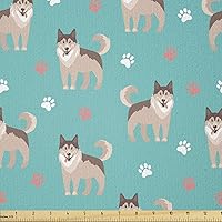 Vista 10 de Lunarable Tela suculenta de The Yard, flores en acuarela estilo pintura coloridas flores de primavera tema de jardinería, tela de microfibra