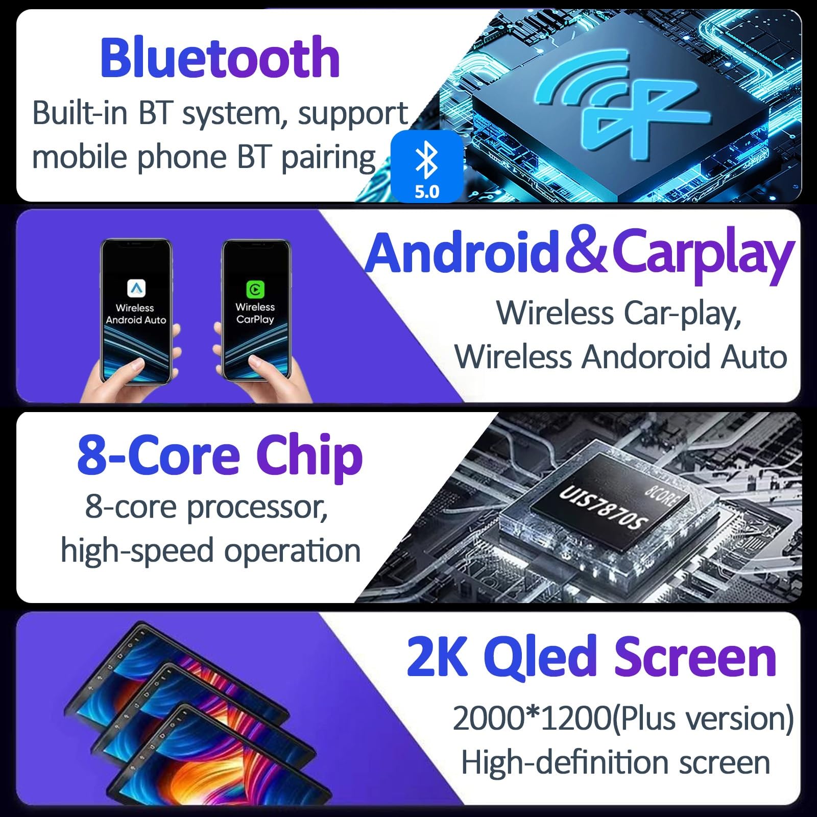 Radio Samochodowe 2K Double DIN Android CarPlay dla Honda Stepwgn 4 2009-2015 Odtwarzacz Multimedialny Samochodowy/SWC/Bluetooth5.0/FM/AM/RDS/DSP/Wifi/4GLTE/GPS Nawigacja(C20)