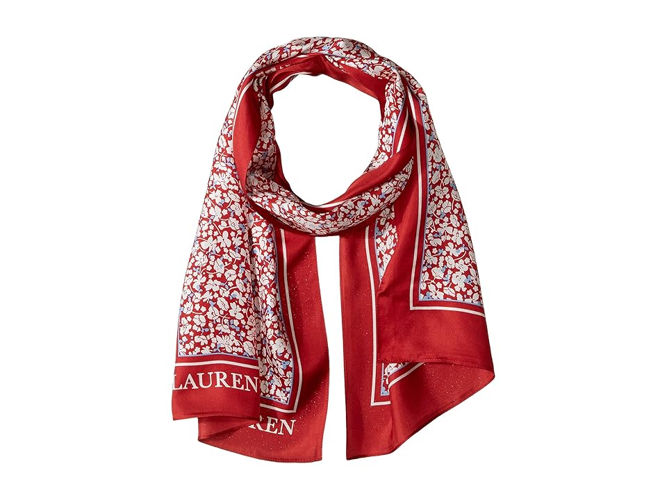 

LAUREN Ralph Lauren Teresa Silk Twill Scarf (Lacquer Red) Scarves