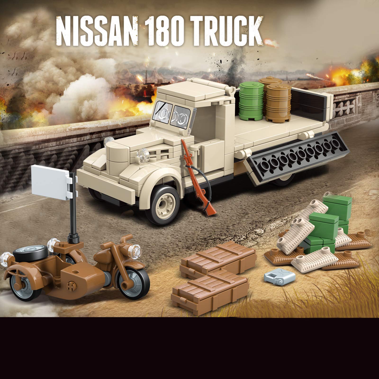 Amazon.co.jp: 266Pieces WW2ミリタリートラックトランスポート