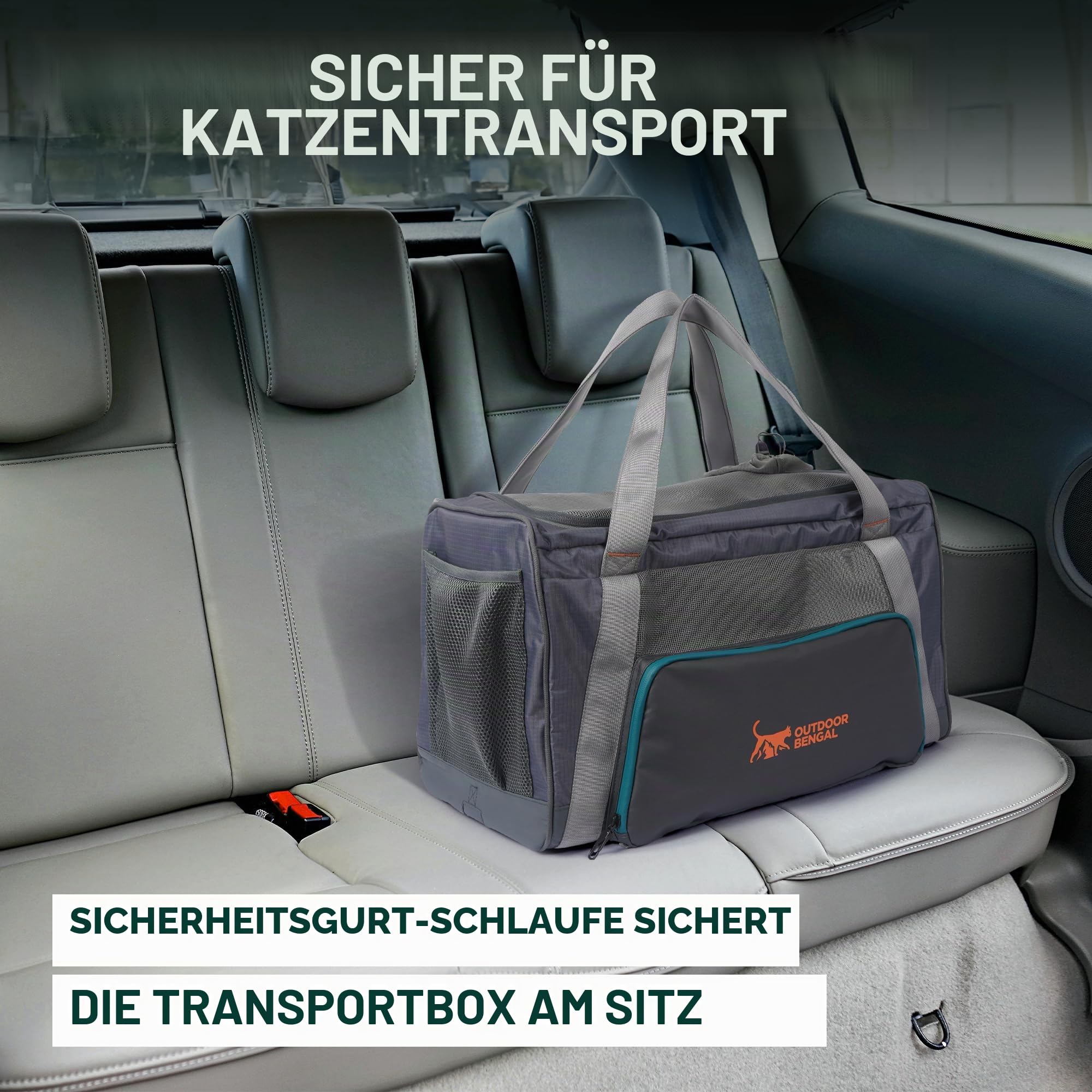 OutdoorBengal Zeppelin Airline-zugelassene große Katzentragetasche, weich, TSA-geprüfte Haustier-Tragetasche, mit Öffnung Oben, für Flugzeug- und Autoreisen, Kätzchen oder kleine Hunde (Creme)