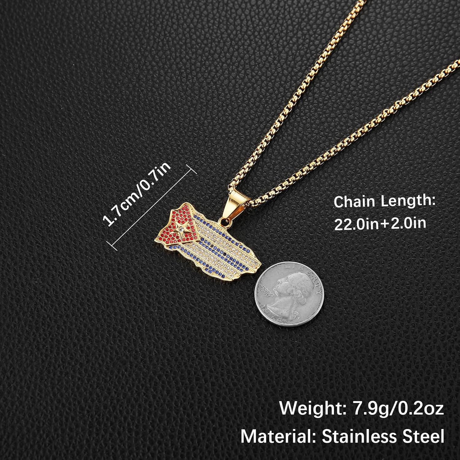 AsAlways 18K Gold Plated Cuba Flag Pendant Inlay CZ Vintage Hip Hop Rock Punk Totem Amulet Charm Necklace Gift Jewelry - Image 6