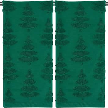 Christmas Cotton Hand Towels for Bathroom Decorative Dish Towels Drying,Cleaning,Cooking,Housewarming Gifts Luxury Winter Holiday Decoration 13.7x29.5 Green Christmas Tree Deer
