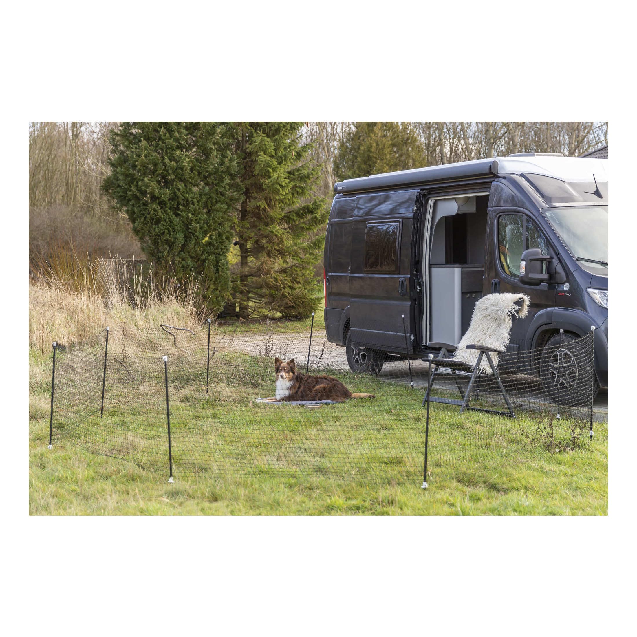 Trixie Clôture Mobile pour Chiens 15m Noir