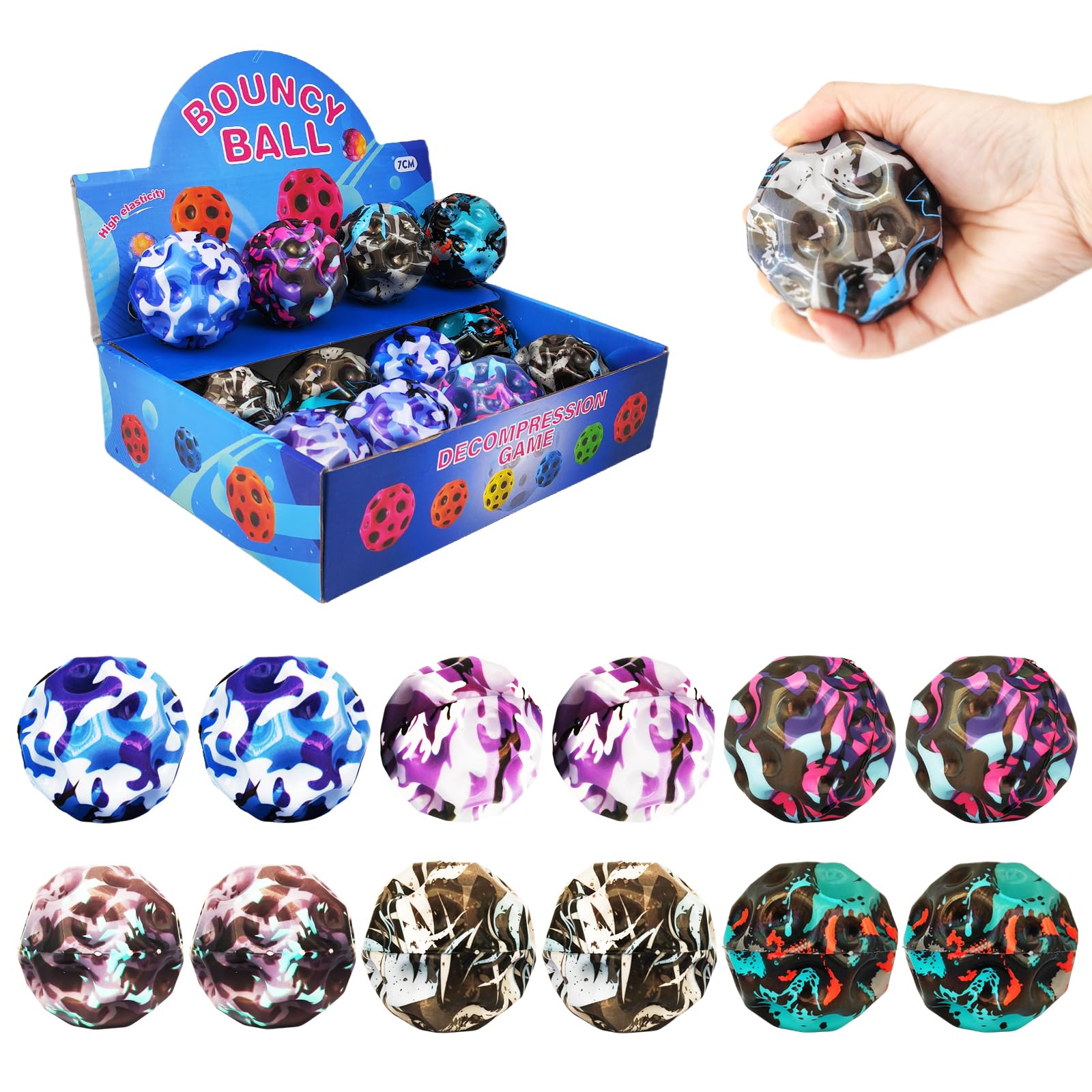 ZHEBAG Bouncy Ball, Colorful Big Super Bouncy Astro Balls, Extreme High Bouncing Balls for Kids,Fun Kids Lightweight Foam Jump Balls for Outside, Improve Hand Eye Coordination Ability
