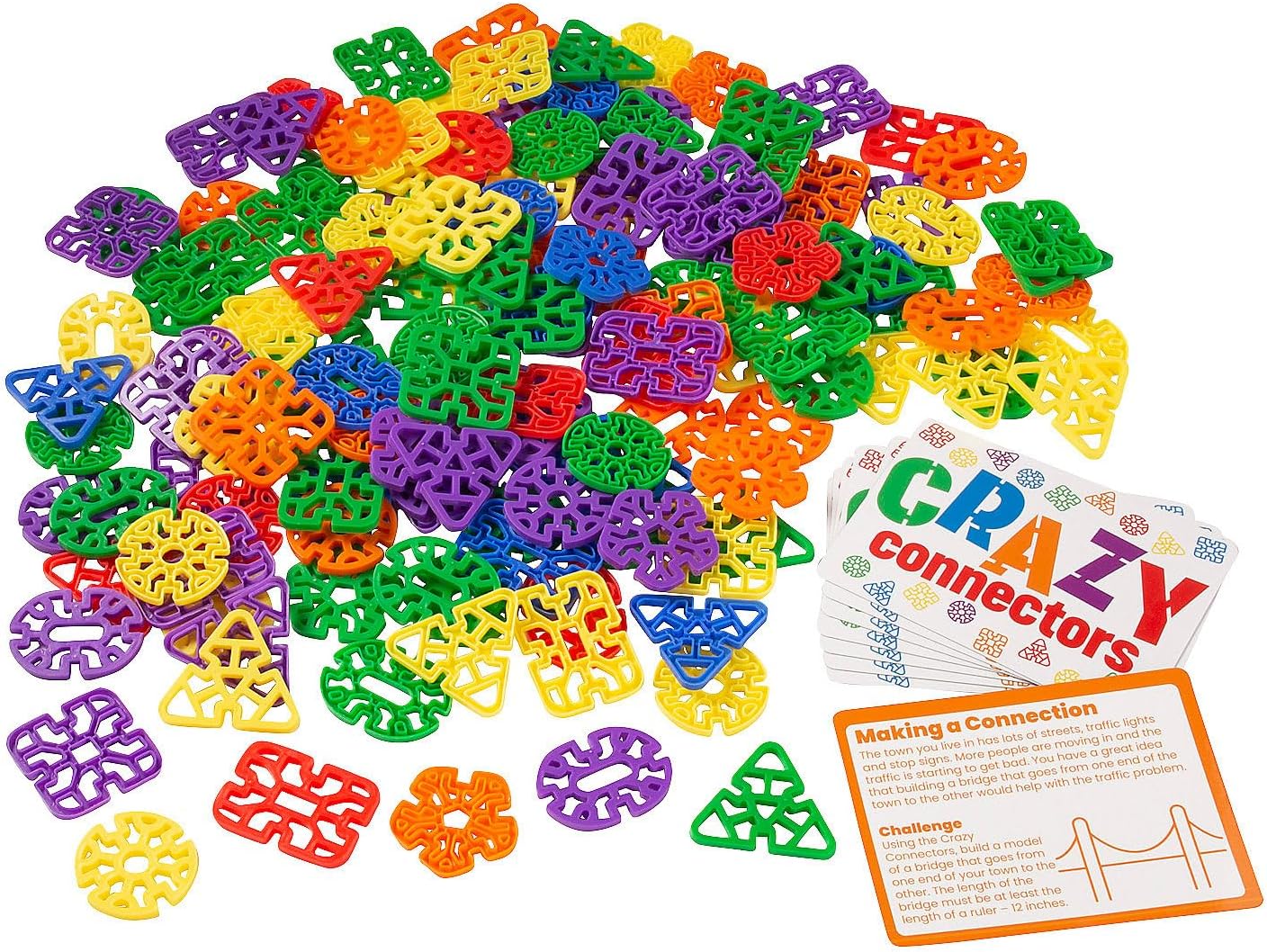 Fun Express Cool Crazy Connectors STEM Challenge Kit Bulk 153 Pc
