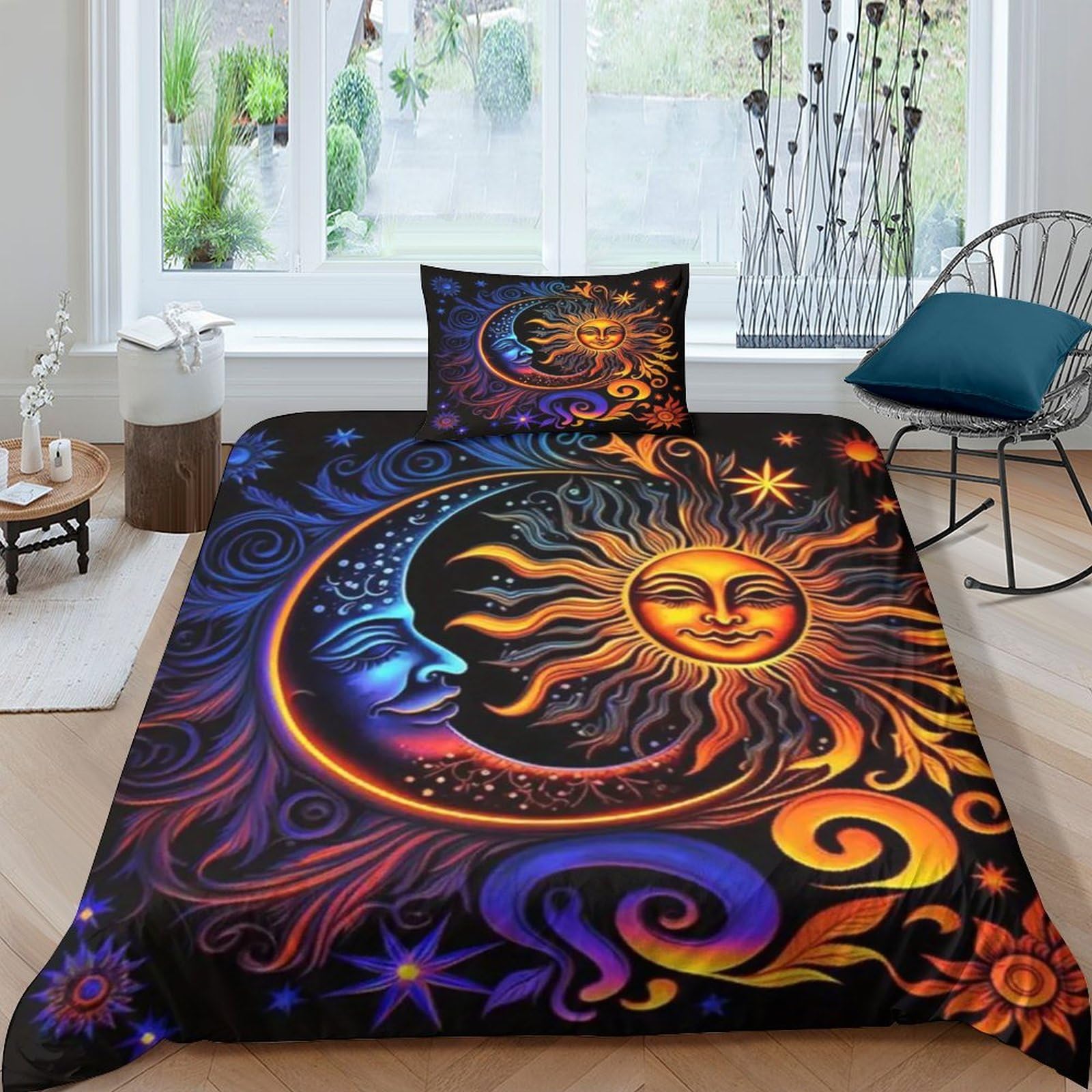 Housse de couette 3D anti-transpiration et parure de lit microfibre 135x200
