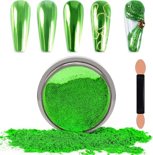 Miniatura 1 de Laza Polvo de uñas cromado, efecto espejo, polvo metálico, holográfico, brillantina, decoración de manicura, pigmento reflectante para bricolaje,