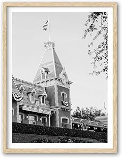 HesenDot Theme Park Gate Framed Wall Art,12x16in Black and White Fairyta...