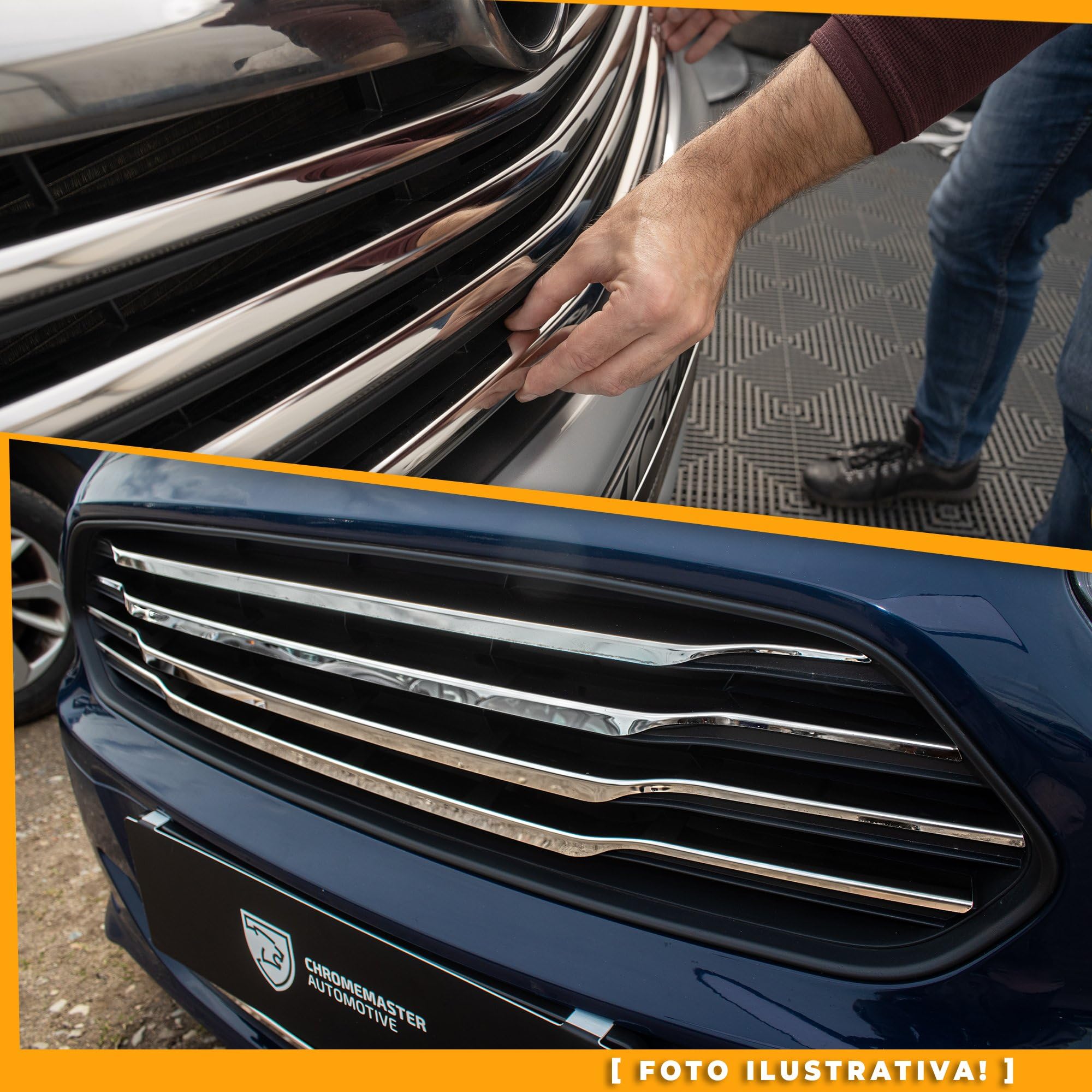CHROMEMASTER | Compatible con VW T6.1 Transporter 2019-2024 | Molduras del Radiador Delantero; Rejillas para el Coche; Acero inoxidable Pulido | Nuevo, Atractivo Aspecto del Vehículo