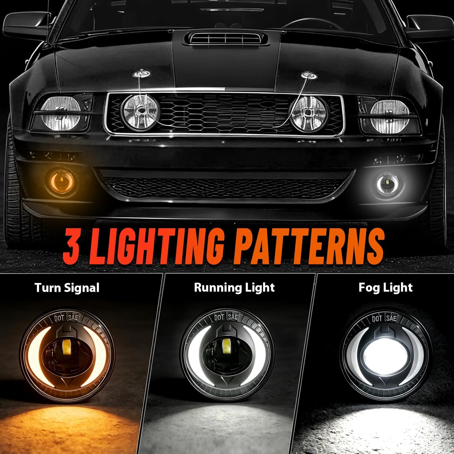 LED Fog Lights with DRL/Turn Signal Compatible with 07-13 Chevy Avalanche 07-14 Suburban Tahoe GMC Yukon/XL 14 Sierra 1500/15 2500HD/15 3500 HD, Driving Fog Light Assembly, Upgrade and Modified 1 Pair