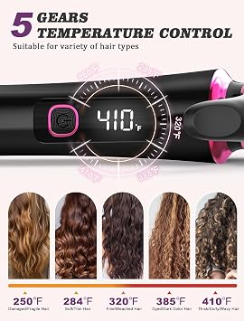 Mini Travel Curling Iron 1/2 inch,Dual Voltage with European Plug Adapter | Small Curling Iron for Short Hair,110~240V Dual Voltage, Small Barrel,Anti-Scald Cover,Auto-Off,5 Temp Digital Settings